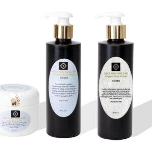 MEN’S THREE STEP SKIN CARE SYSTEM - BODY WASH, SCRUB & LOTION -FRAGRANCE FREE